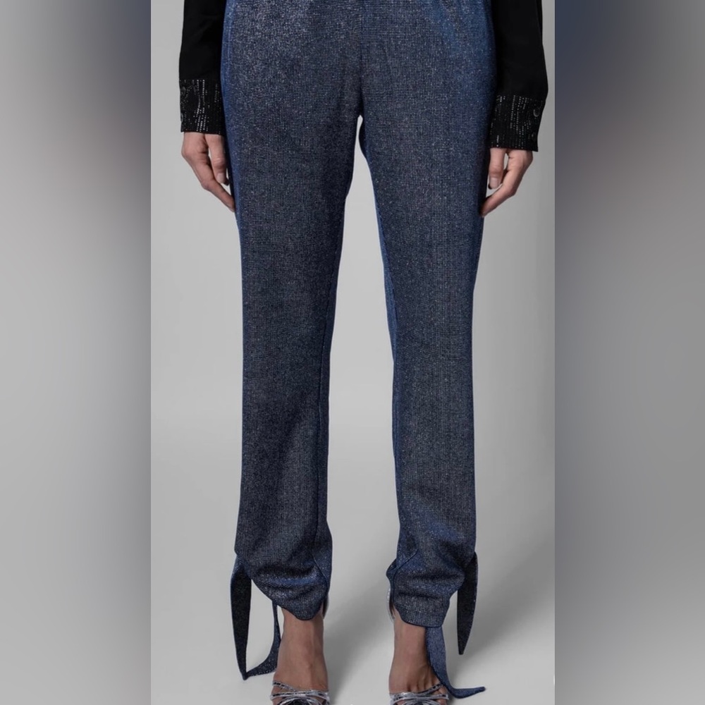 NWT ZADIG & VOLTAIRE CHILL VELOURS SPARKLE PANTS Size 36/ US 4 $298